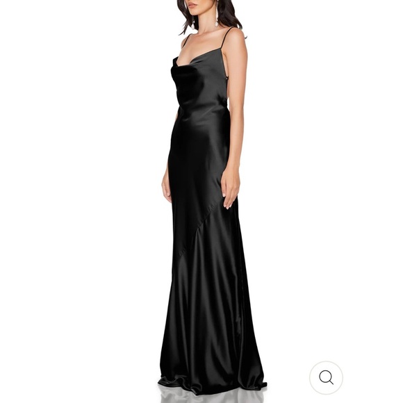 Nookie Black Satin Maxi Dress - Picture 4 of 5